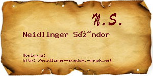 Neidlinger Sándor névjegykártya