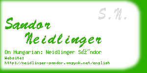 sandor neidlinger business card